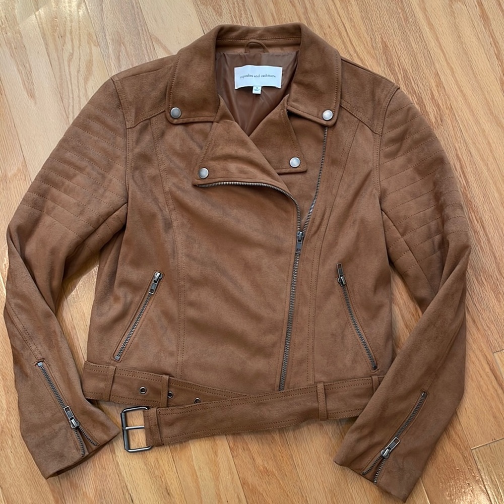 cupcakes and cashmere Moto Style Suede Jacket.  Size S.